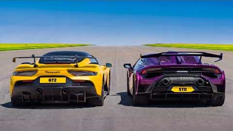 Lamborghini Huracan STO v Maserati GT2 Stradale: DRAG RACE