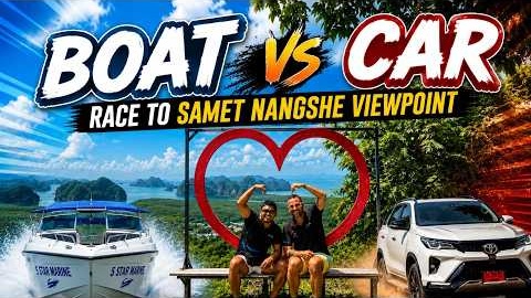 Can a Speedboat Beat a Car? Phuket's Craziest Race! | Race to Samet Nangshe Viewpoint |