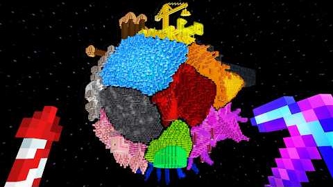 I Built an EVERY COLOUR Planet in Minecraft Hardcore!