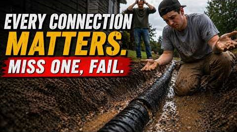 Best French Drain Tutorial: Every Connection Shown [ Perimeter French Drain ]