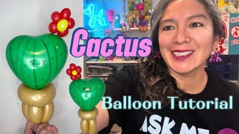 Cactus heart line twisting Balloon tutorial 