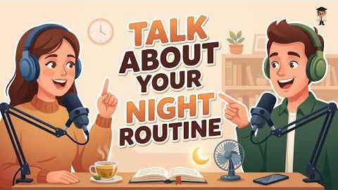 Talk About Your NIGHT ROUTINE in English! 😴 | Easy Conversation & Listening Practice