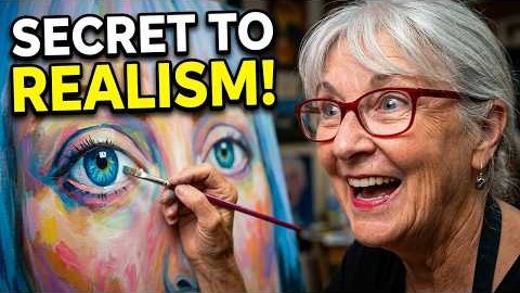 Colorful Portrait Painting Demonstration | Close-Up Brushwork Tutorial
