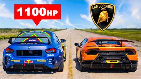 1,100hp M2 v Lambo Huracan Perf: DRAG RACE