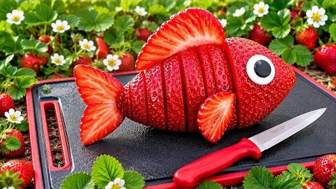 How to Turn a Strawberry into a Fish in 30 Seconds! 🍓🐟